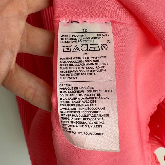 JANIE & JACK Salmon Pink Girls Formal Pleated Sleeveless Dress, 12 - Picture 4 of 7